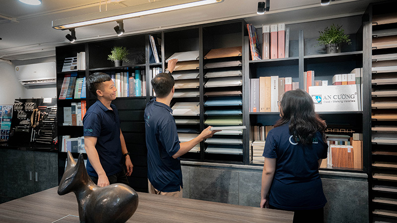 PHÒNG TRƯNG BÀY VẬT LIỆU HOÀN THIỆN - CAT NGHI INTERIOR