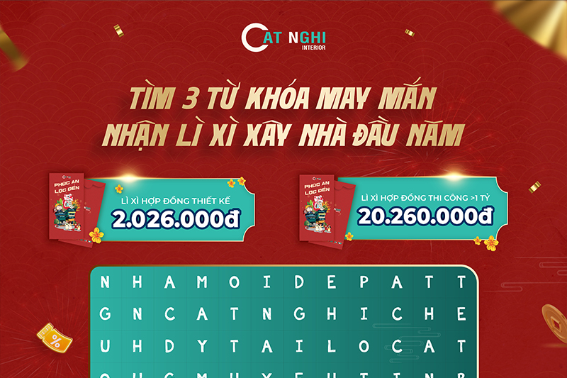 TÌM 03 TỪ KHÓA MAY MẮN - NHẬN LÌ XÌ XÂY NHÀ ĐẦU NĂM